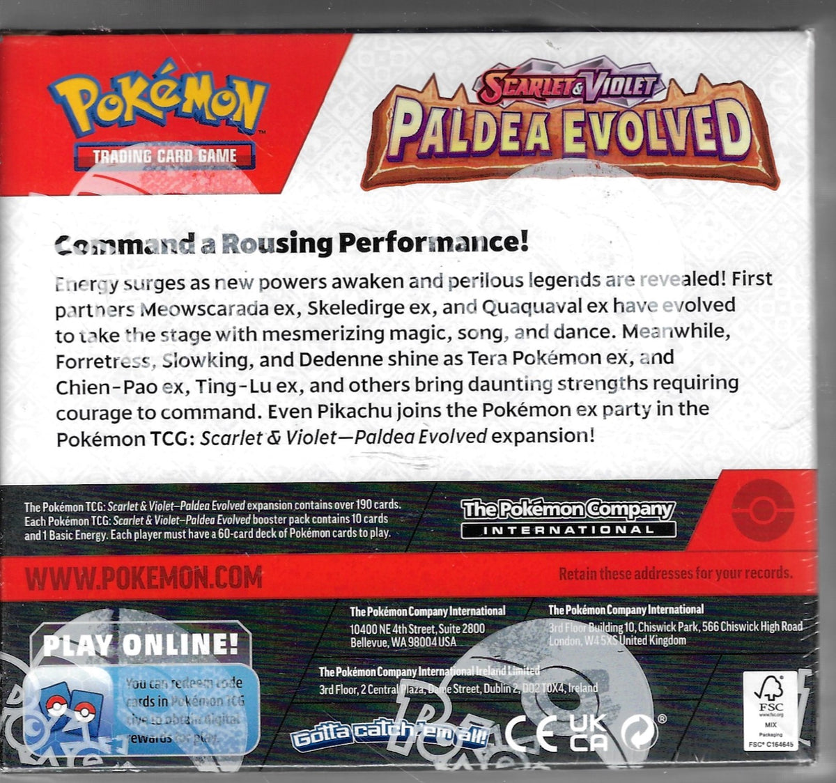 Paldea Evolved Card Sleeves - Pokemon TCG - Scarlet & Violet PAL EN - NEW