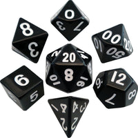 16mm Black Metal Dice Set (7) - MDG