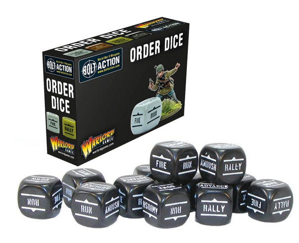 Bolt Action Orders Dice Pack Black - Warlord Games