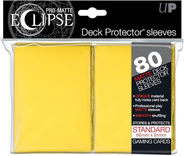 Pro-Matte Eclipse Deck Protector Sleeves Yellow (66mm x 91mm) - Ultra Pro