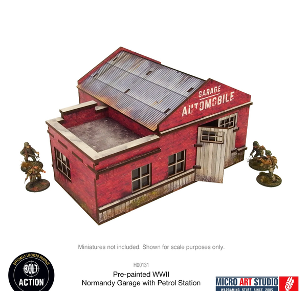 WW2 Normandy Garage with Petrol Station Pre-Painted - Warlord Games