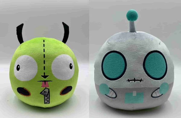 Plushiverse:  Reversible Plushie 6in - Gir [Happy] [Green + Gray] - Teeturtle