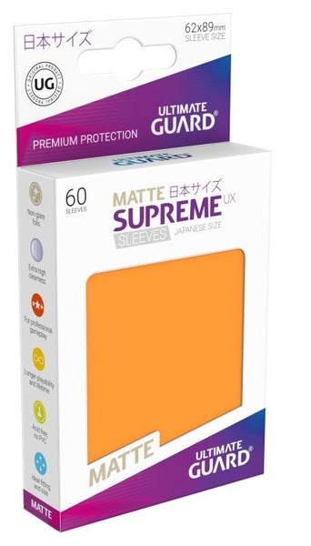 Matte Supreme Sleeves Matt Orange Japanese Size (60) - Ultimate Guard