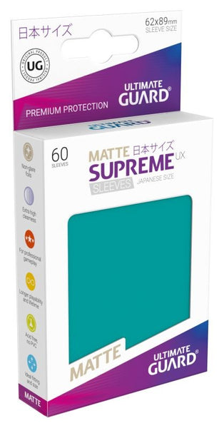 Matte Supreme Sleeves Matt Petrol Japanese Size (60) - Ultimate Guard