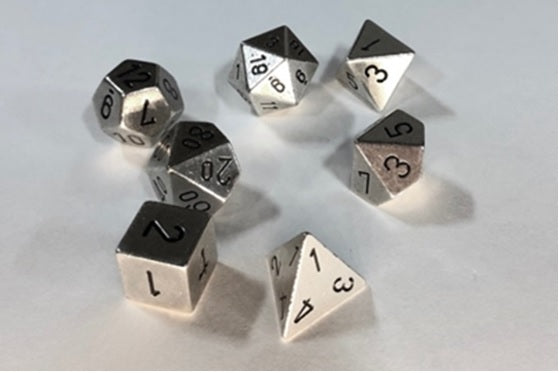 Metal Dice Silver Polyhedron Set (7) - Chessex