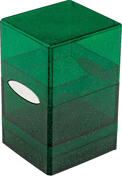 Satin Tower Deck Box Glitter Green - Ultra Pro