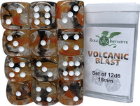 D6 Dice Set: Volcanic Blast- Set of 12d6 (18mm) - Role 4 Initiative