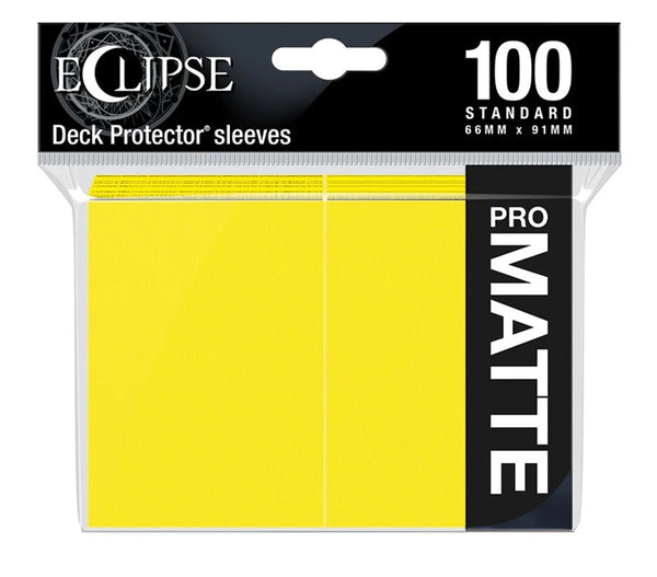 Eclipse Pro Matte Standard Sleeves: Yellow (100 count) (66mm x 91mm) - Ultra Pro