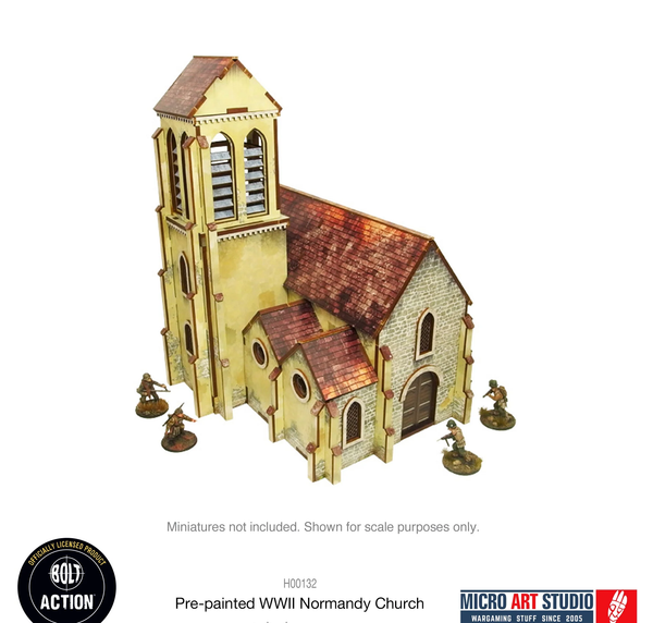 WW2 Normandy Church Pre-Painted - Warlord Games