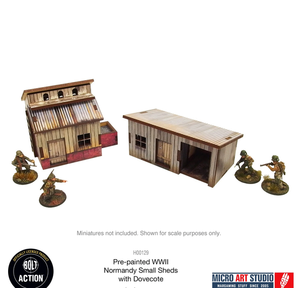 WW2 Normandy Small Sheds With Dovecote Pre-Painted - Warlord Games