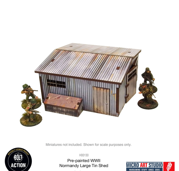 WW2 Normandy Large Tin Shed Pre-Painted - Warlord Games