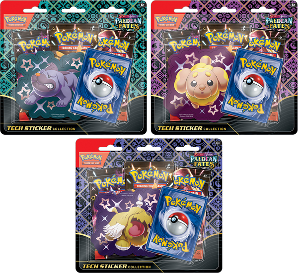 Pokemon TCG Scarlet & Violet Paldean Fates 3-Pack Tech Sticker Collection - Pokemon