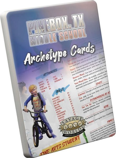 Pinebox Middle School RPG: Archetype Cards - Savage Worlds