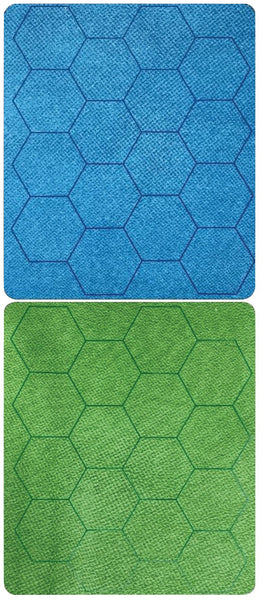 Battlemat: 1in Reversible Blue-Green Hexes (23.5in x 26in Playing Surface) - Chessx