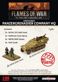 Armoured Panzergrenadier Company HQ - Flames of War