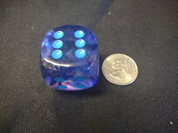 Luminary Blue on Purple 1 inch D6 Die