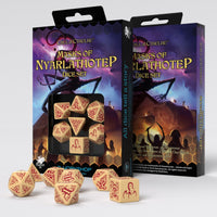 Call of Cthulhu Dice Set Masks of Nyarlathotep Beige & Red - Q-Workshop