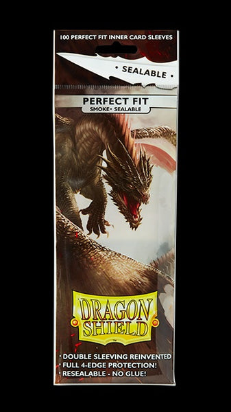 Dragon Shield Perfect Fit Resealable Inner Sleeves Smoke (100) - Arcane Tinmen