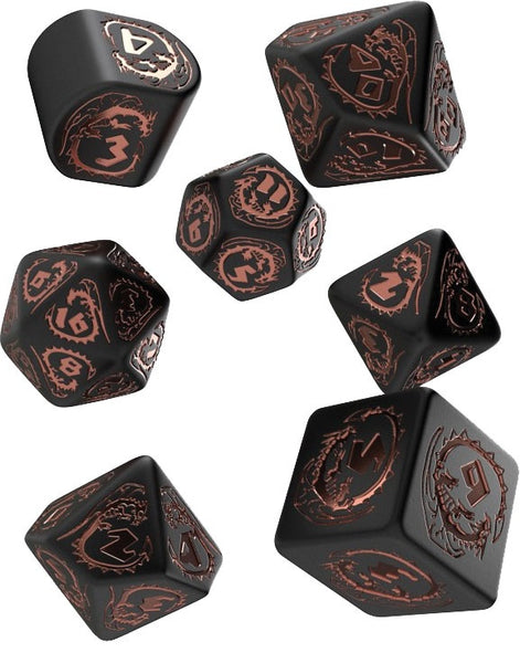 Dragons: Modern Dice Set Black/Copper - Q-Workshop