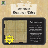 Dry Erase Dungeon Tiles: Earthtone Pack of Nine 10" Squares - Roll 4 Initiative