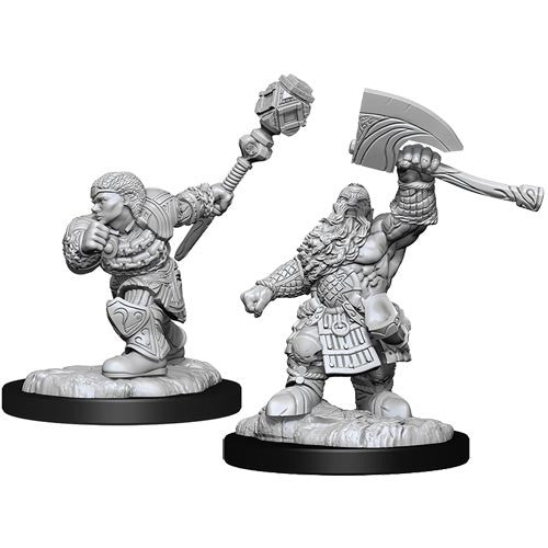 Dwarf Fighter & Dwarf Cleric - Magic The Gathering Unpainted Minis