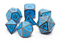 Elven Forged Metal Dice Set Teal w/ Black Nickel - Old School Dice & Accessories