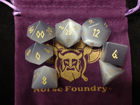 Grey Cats Eye Gemstone Dice