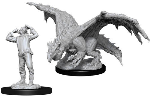 Green Dragon Wyrmling & Afflicted Elf - Nolzur's Marvelous Unpainted Minis