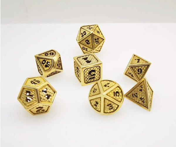 Hollow Wyvern Dice Set Pure Brass - Hymgho