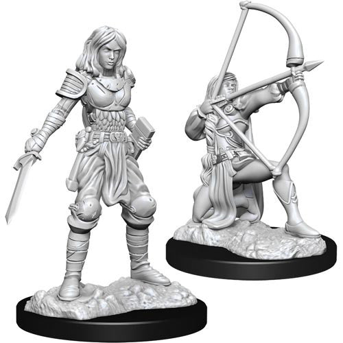 Human Fighter Female - Pathfinder Battles Deep Cuts Unpainted Minis