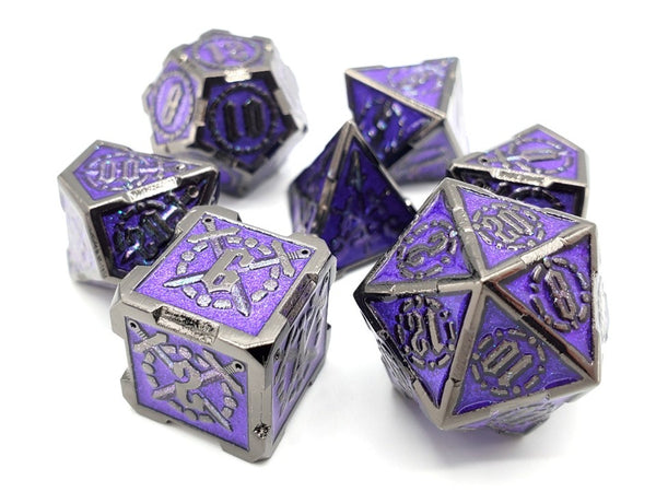 Knights of the Round Black w/ Amethyst - Old School Dice & Accessories