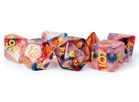 Resin Poly Dice Set Unicorn Phoenix Ash (7) - MDG