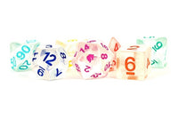 Resin Poly Dice Set Unicorn Rainbow Ice (7) - MDG