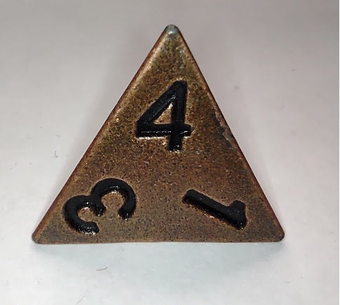 Solid Metal Single D4 Copper - Old School Dice & Accessories