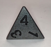 Solid Metal Single D4 Silver - Old School Dice & Accessories