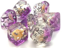 Infused Beach Party Purple Dice Set (7) - Old School Dice & Accessories