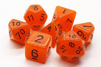 Glow in the Dark Orange Dice Set (7) - Old School Dice & Accessories