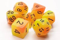 Glow in the Dark Orange & Yellow Dice Set (7) - Old School Dice & Accessories