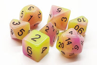 Glow in the Dark Yellow & Purple Dice Set (7) - Old School Dice & Accessories