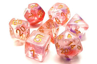 Luminous Red Ruby Dice Set (7) - Old School Dice & Accessories