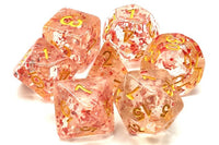 Particles Metallic Red with Gold Dice Set (7) - Old School Dice & Accessories