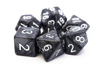 Pearl Drop Black Dice Set (7) - Old School Dice & Accessories