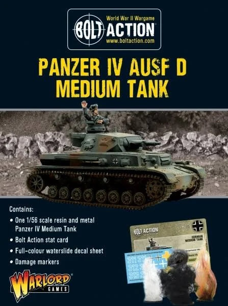 German Panzer IV Ausf D Medium Tank - Bolt Action
