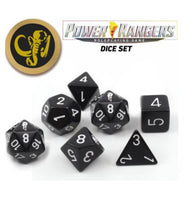 Power Rangers Black Game Dice Set + Coin - Renegade Games Studios