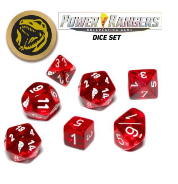 Power Rangers Red Game Dice Set + Coin - Renegade Games Studios