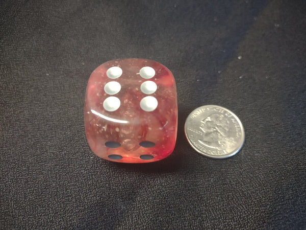 Luminary Silver on Red 1 inch D6 Die