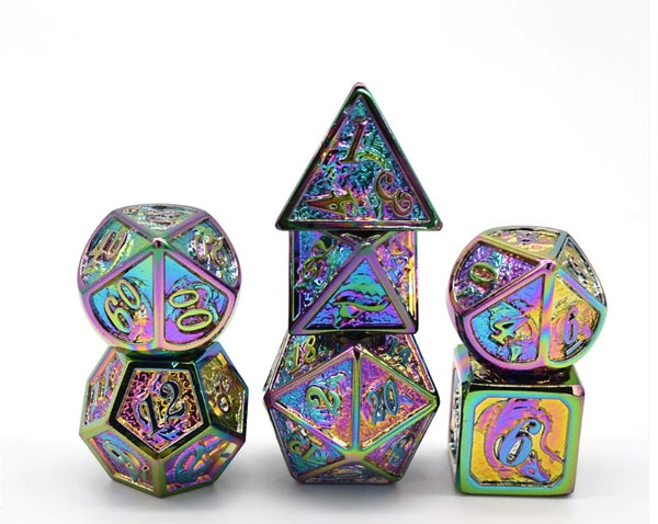 Solid Metal Dragon Dice Prism - Hymgho Dice