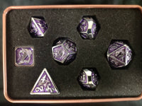 Solid Metal Dragon Dice Purple & Silver - Hymgho Dice