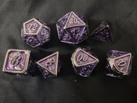 Solid Metal Dragon Dice Purple & Silver - Hymgho Dice