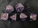 Solid Metal Dragon Dice Purple & Silver - Hymgho Dice